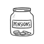 Jar with pensions written on it