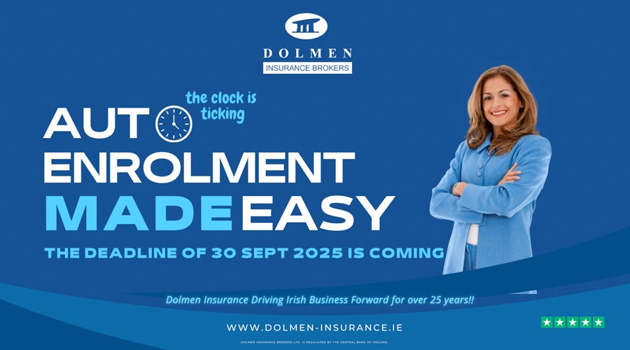 Image shows lady on right. Text regarding autoenrollment deadline.