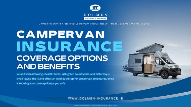 Image shows a campervan. Text re camper insurance.