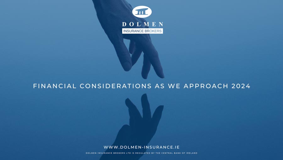 Shows a hand reflection. Says "financial considerations as we approach 2024"
