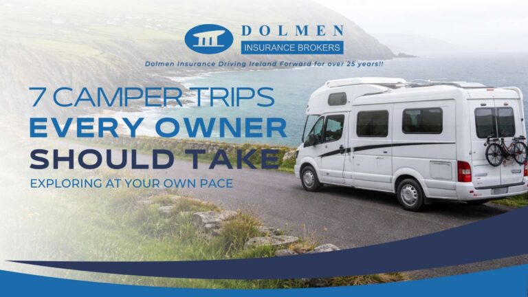 Camper driving on scenic Irish coastal road