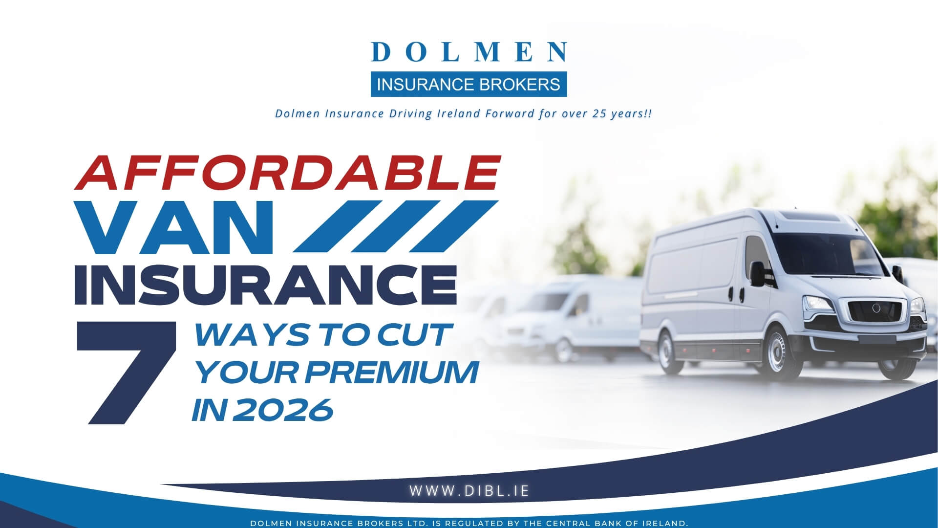 White commercial van. Vans in the back ground of parked up in the bank