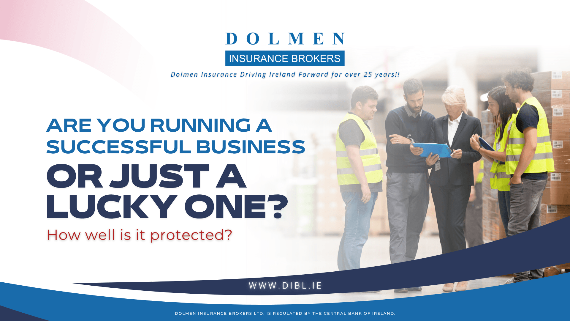 warehouse business workers looking an insurance form on an Ipad