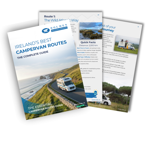 image showing 3 pages from our routes in ireland guide